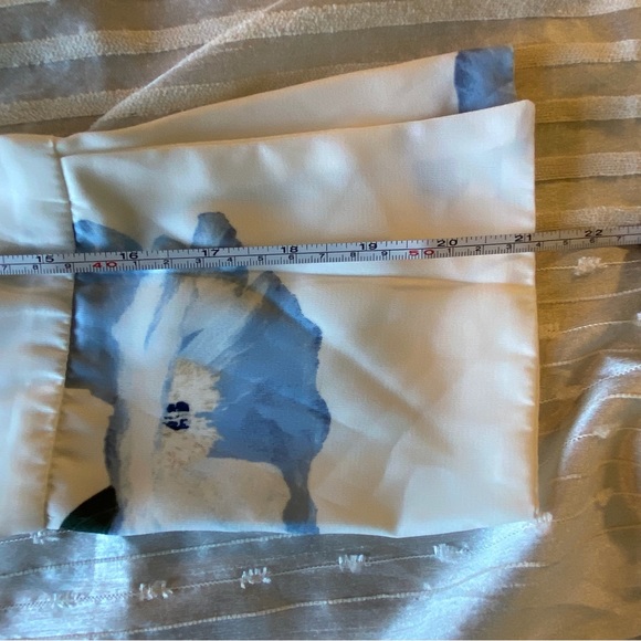 DEX Off-the-Shoulder White and Blue Floral Dress - Picture 12 of 14